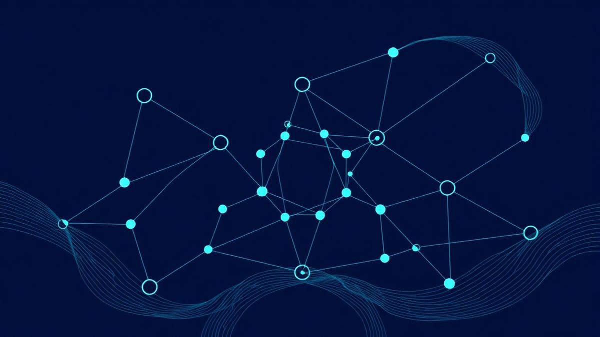 Connected nodes representing a network of marketing terms