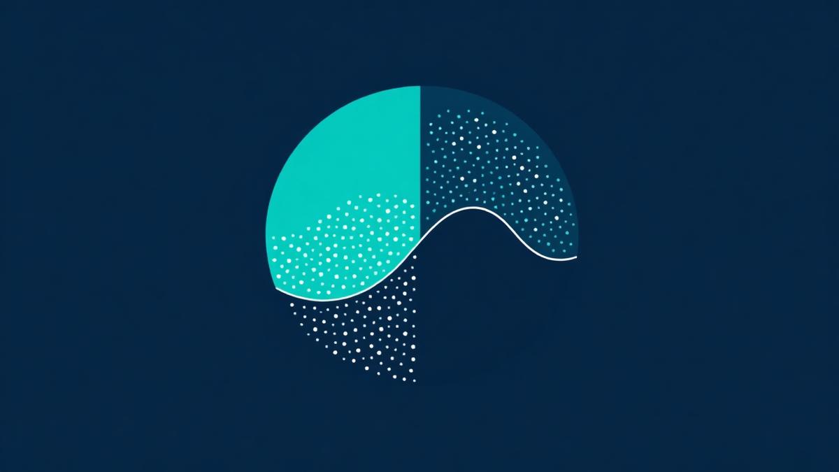 Split circle representing qualitative and quantitative research